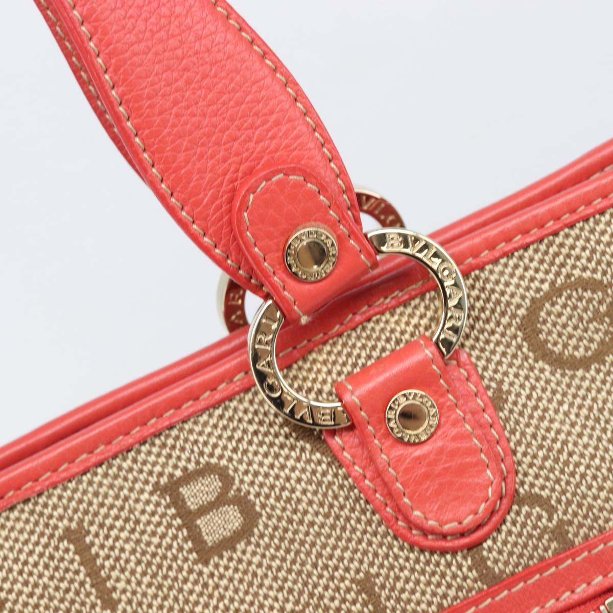 BVLGARI Tote Bag Canvas Beige Gold Auth bs37467A - Jerrillo image 10