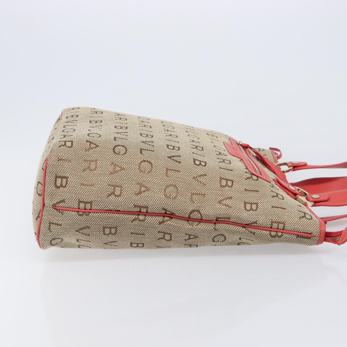 BVLGARI Tote Bag Canvas Beige Gold Auth bs37467A - Jerrillo image 3