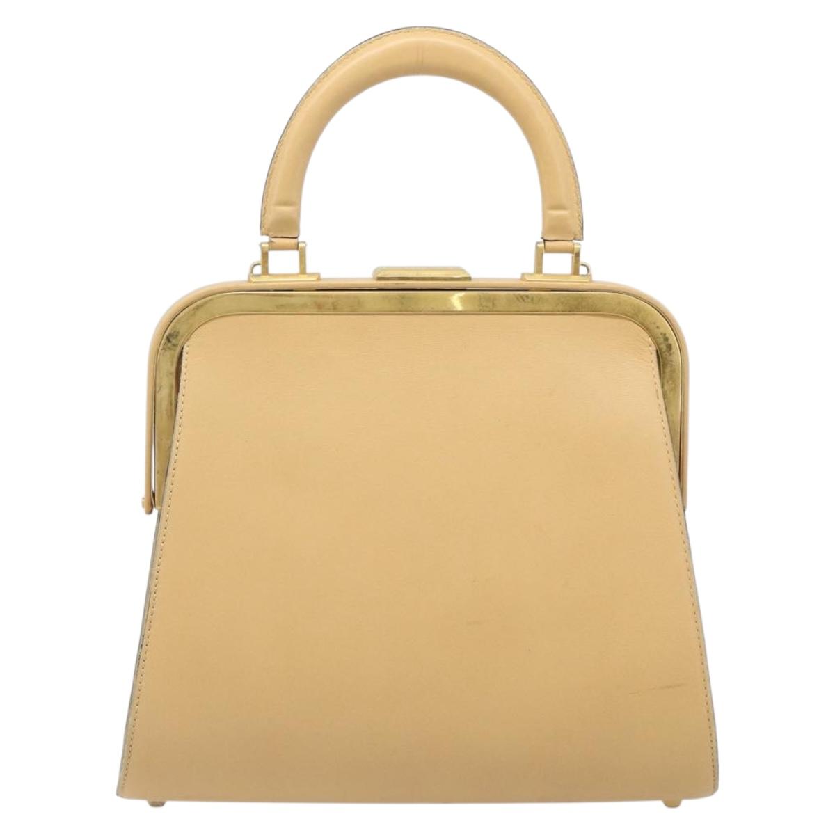 Christian Dior Hand Bag Leather Beige Gold Auth ep15958 - Jerrillo image 2