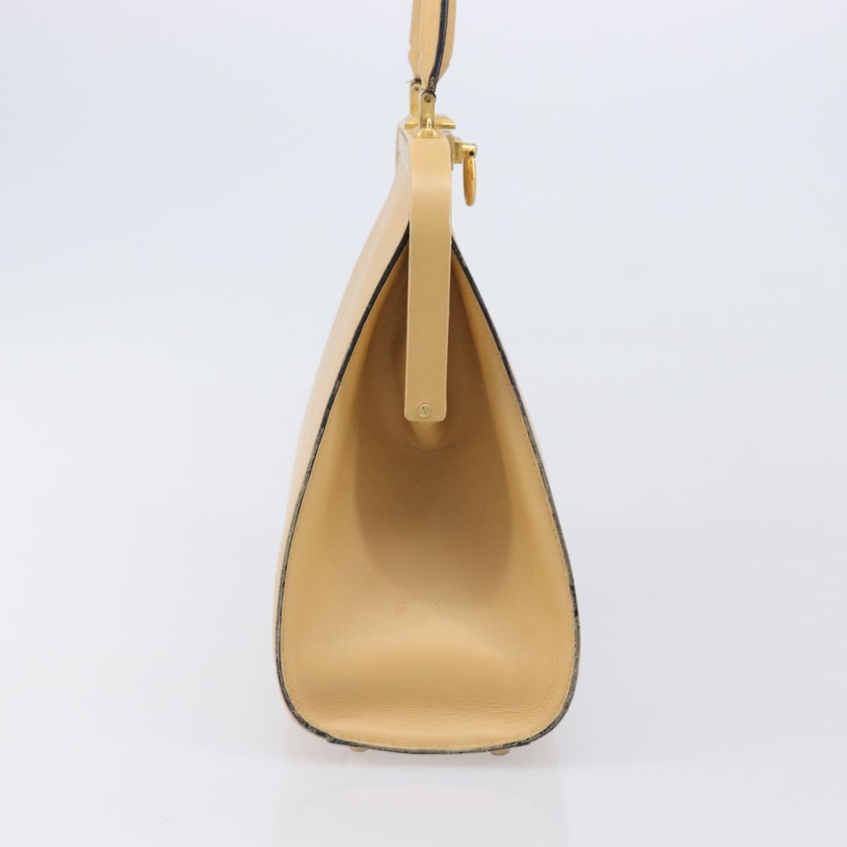 Christian Dior Hand Bag Leather Beige Gold Auth ep15958 - Jerrillo image 4