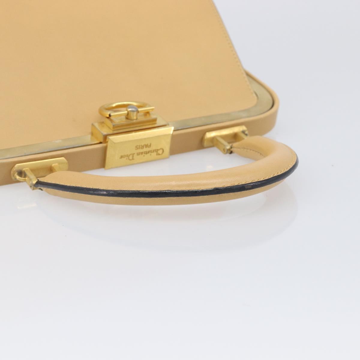 Christian Dior Hand Bag Leather Beige Gold Auth ep15958 - Jerrillo image 7