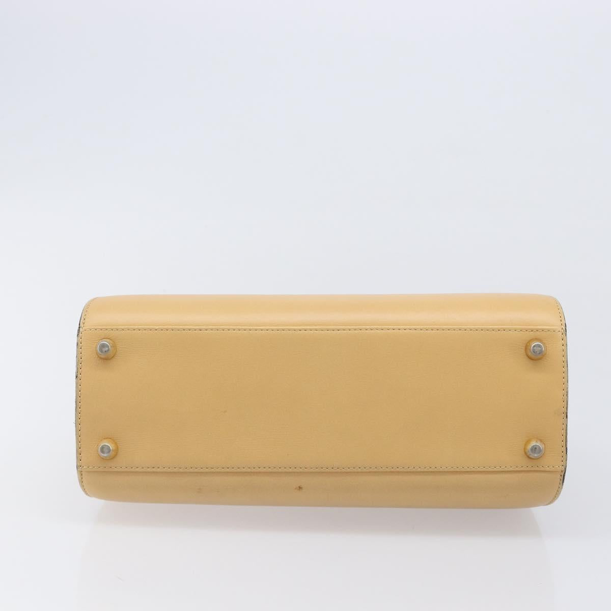 Christian Dior Hand Bag Leather Beige Gold Auth ep15958 - Jerrillo image 5