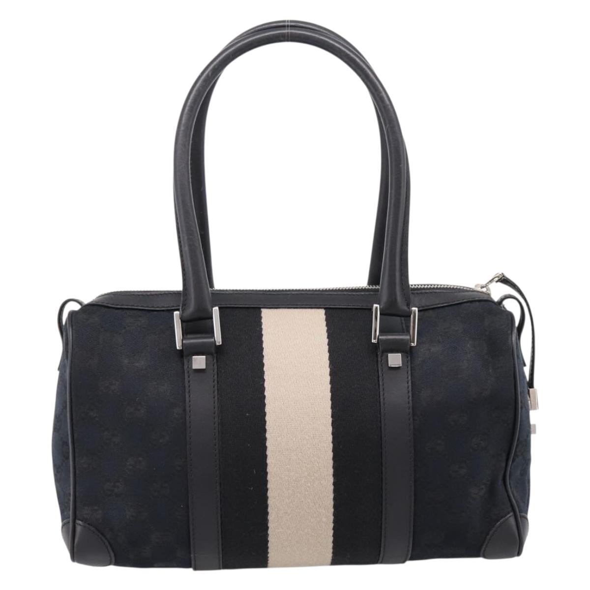 GUCCI GG Canvas Hand Bag Black Silver 000 0851 3754 Auth ep16134 - Jerrillo image 2