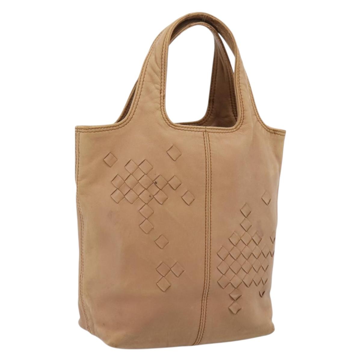BOTTEGA VENETA INTRECCIATO Hand Bag Leather Beige Auth ep16232 - Jerrillo