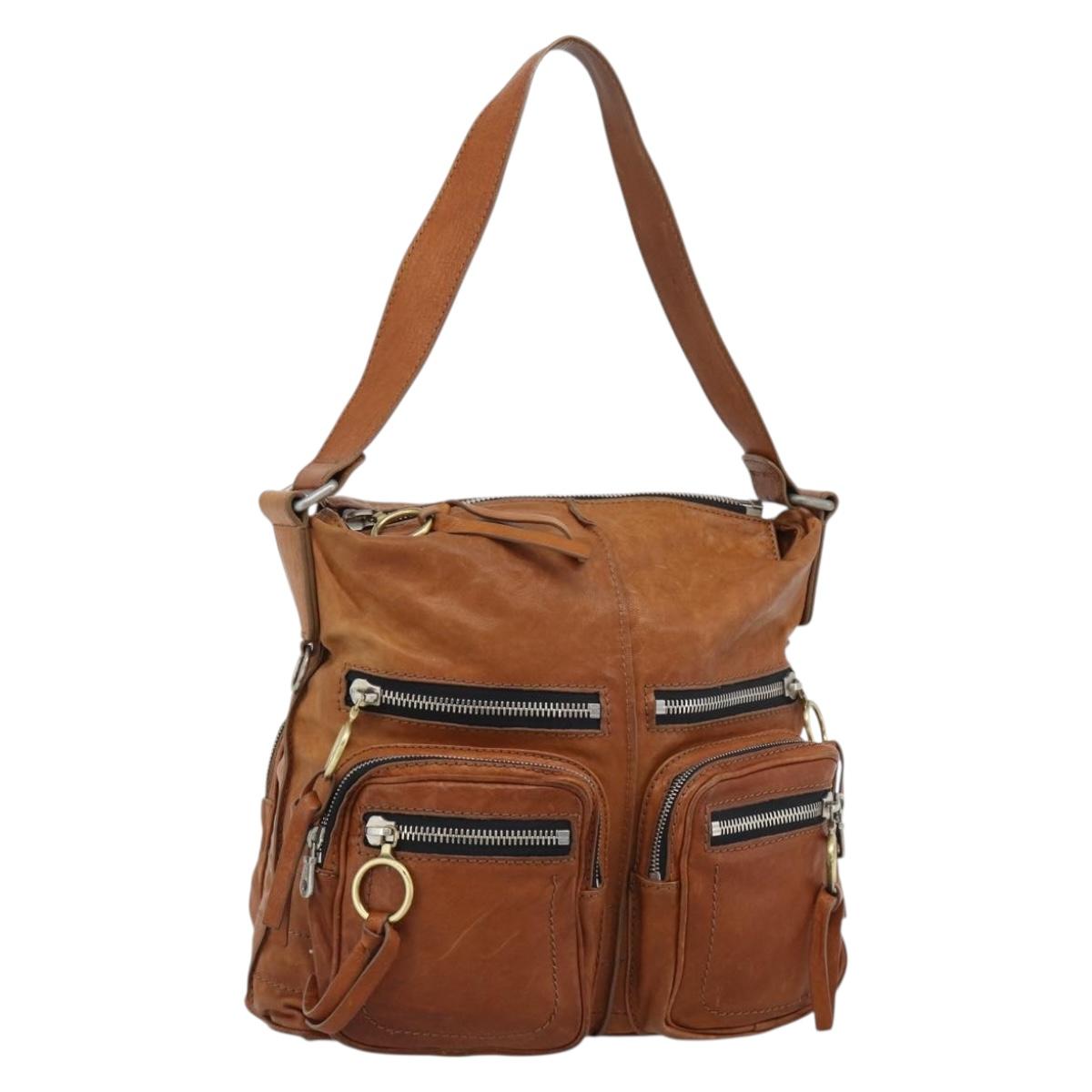 Chloe Betty Shoulder Bag Leather Brown Gold Silver Auth fm5404A - Jerrillo