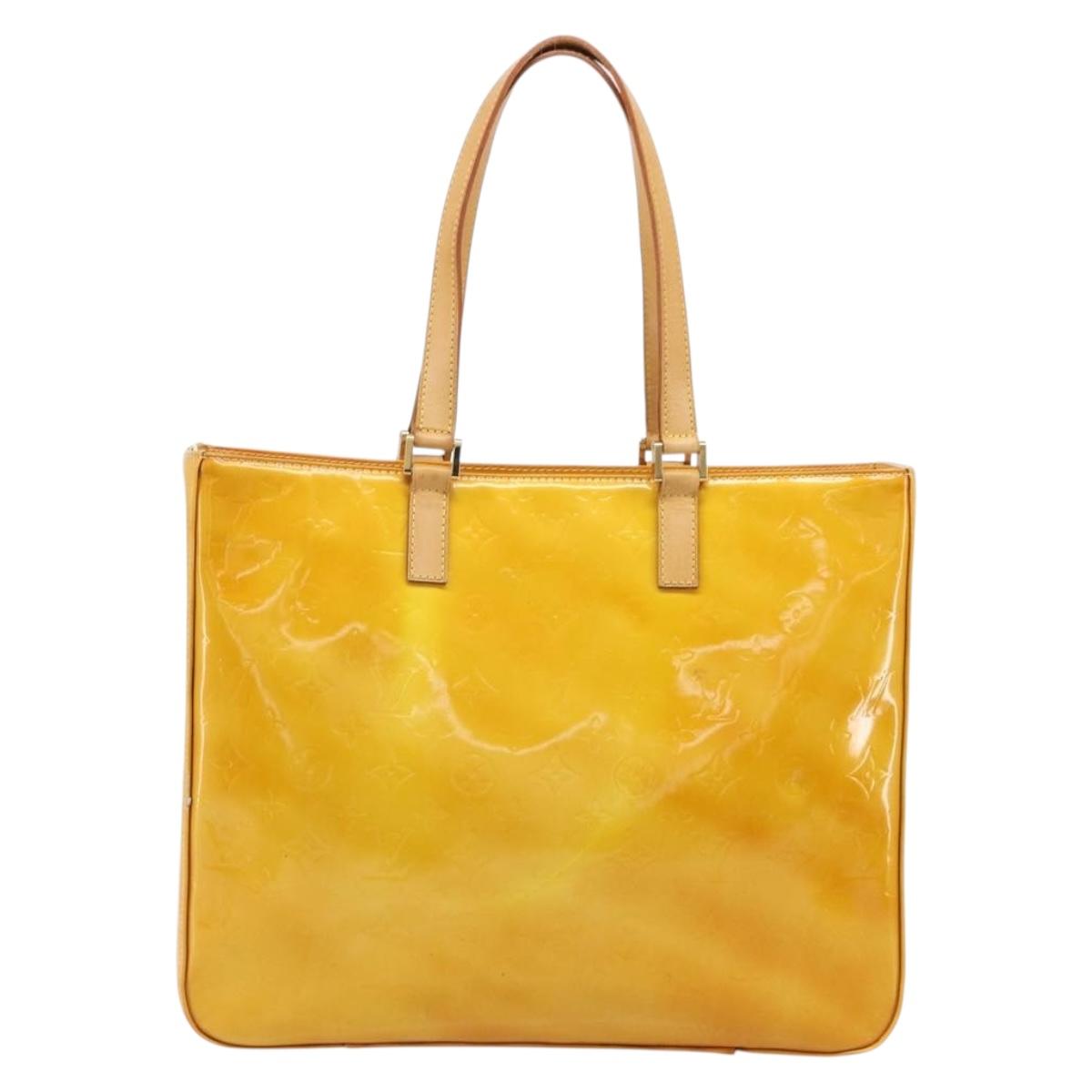 LOUIS VUITTON Monogram Vernis Columbus Tote Bag Lime Yellow M91047 Auth gh2358 - Jerrillo image 2