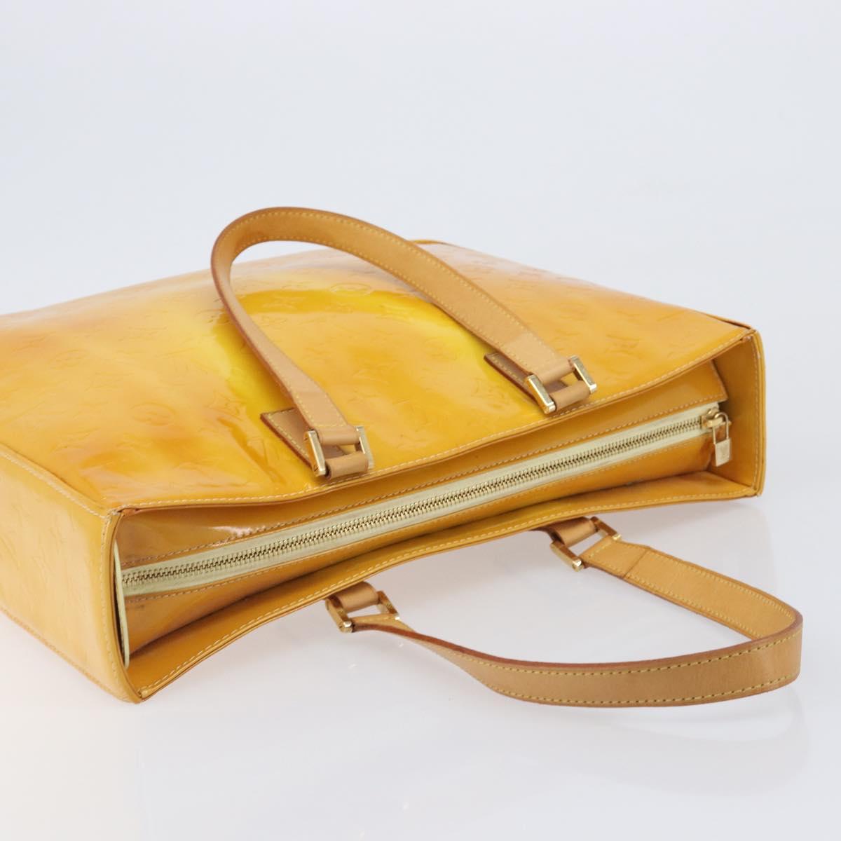 LOUIS VUITTON Monogram Vernis Columbus Tote Bag Lime Yellow M91047 Auth gh2358 - Jerrillo image 6