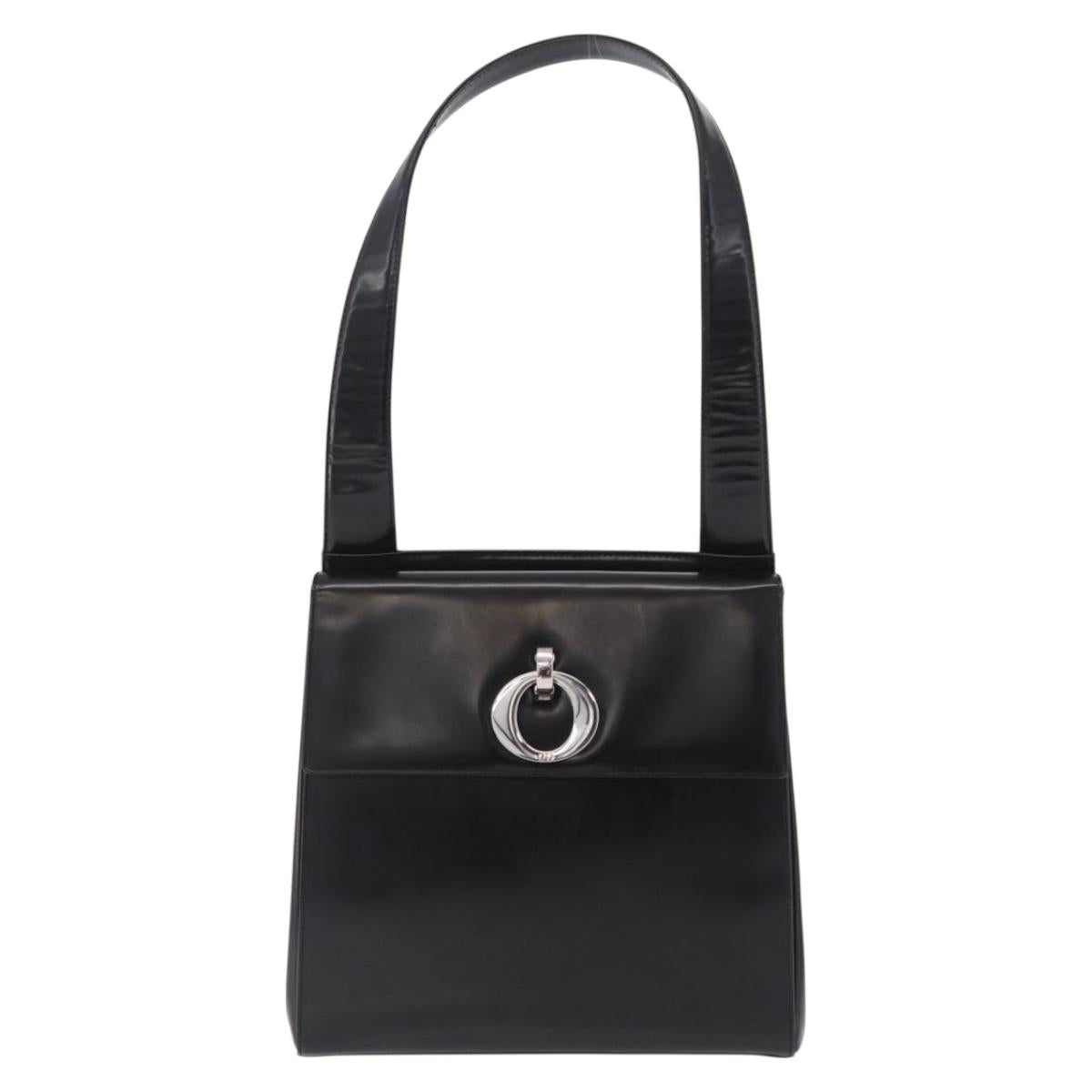 Christian Dior Shoulder Bag Patent Black Silver Auth gh2387 - Jerrillo image 2