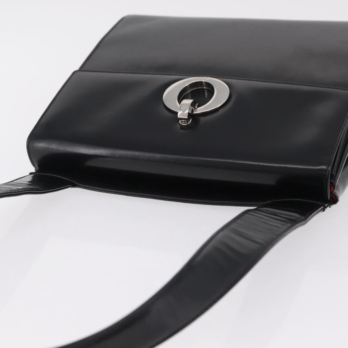 Christian Dior Shoulder Bag Patent Black Silver Auth gh2387 - Jerrillo image 6