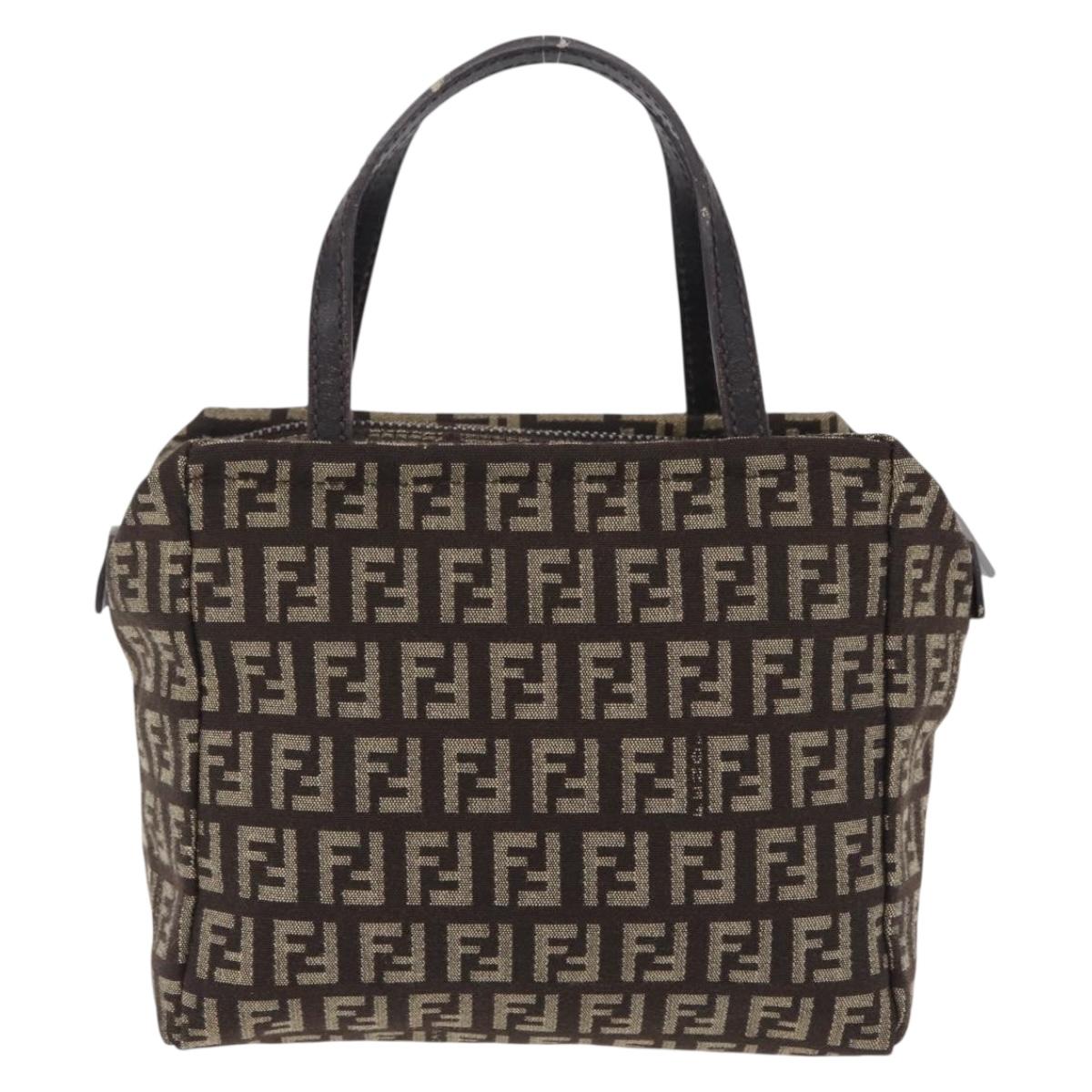 FENDI Zucchino Canvas Hand Bag Brown 8BN105 Auth ka6325 - Jerrillo image 2