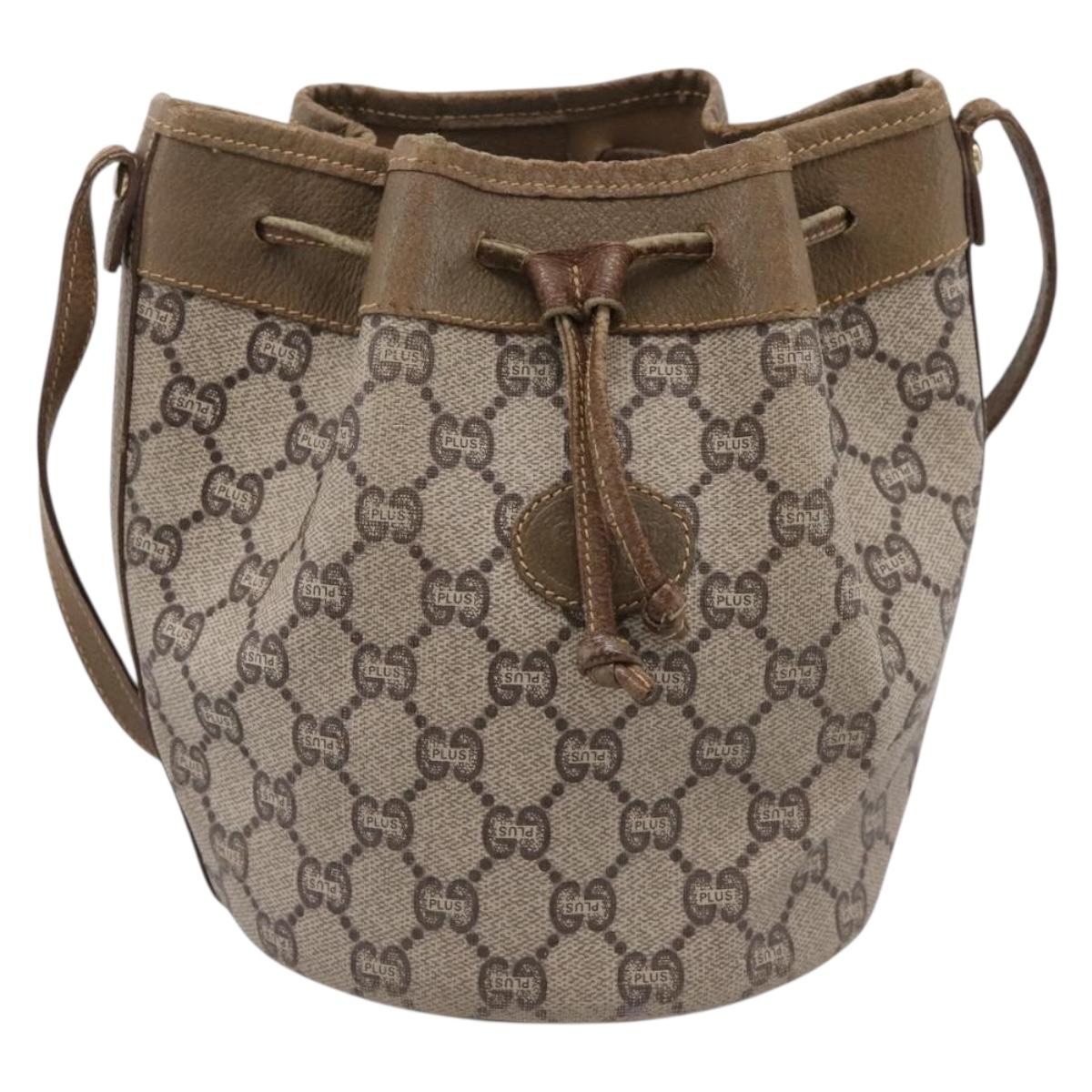 GUCCI GG Plus Supreme Shoulder Bag PVC Beige Gold Auth ka6356 - Jerrillo image 2