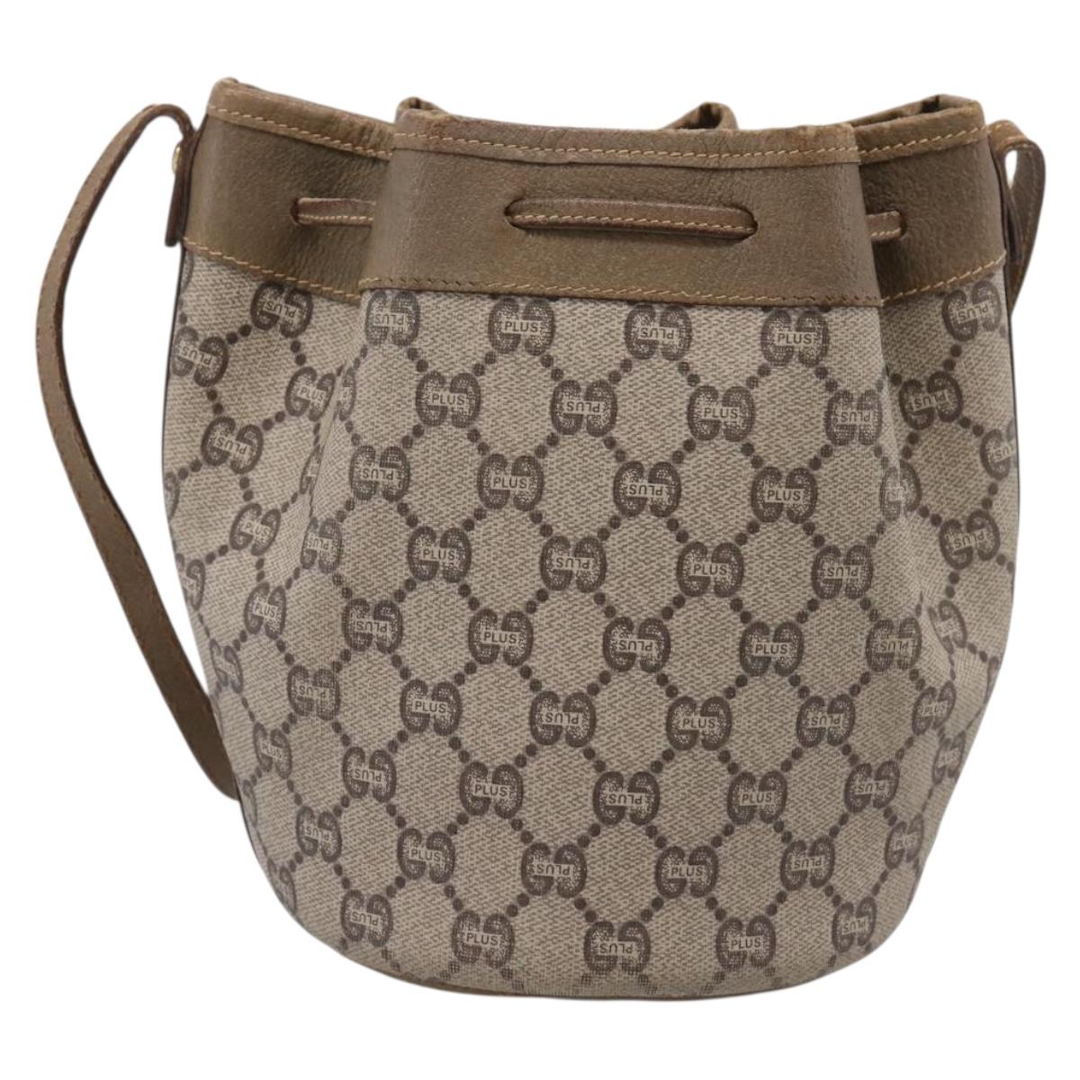GUCCI GG Plus Supreme Shoulder Bag PVC Beige Gold Auth ka6356 - Jerrillo image 3