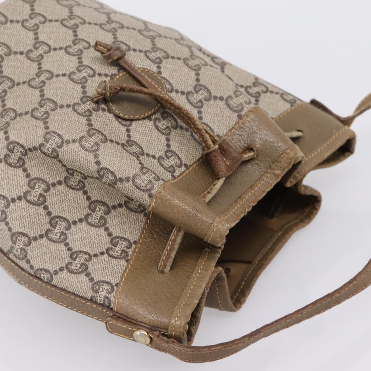 GUCCI GG Plus Supreme Shoulder Bag PVC Beige Gold Auth ka6356 - Jerrillo image 6