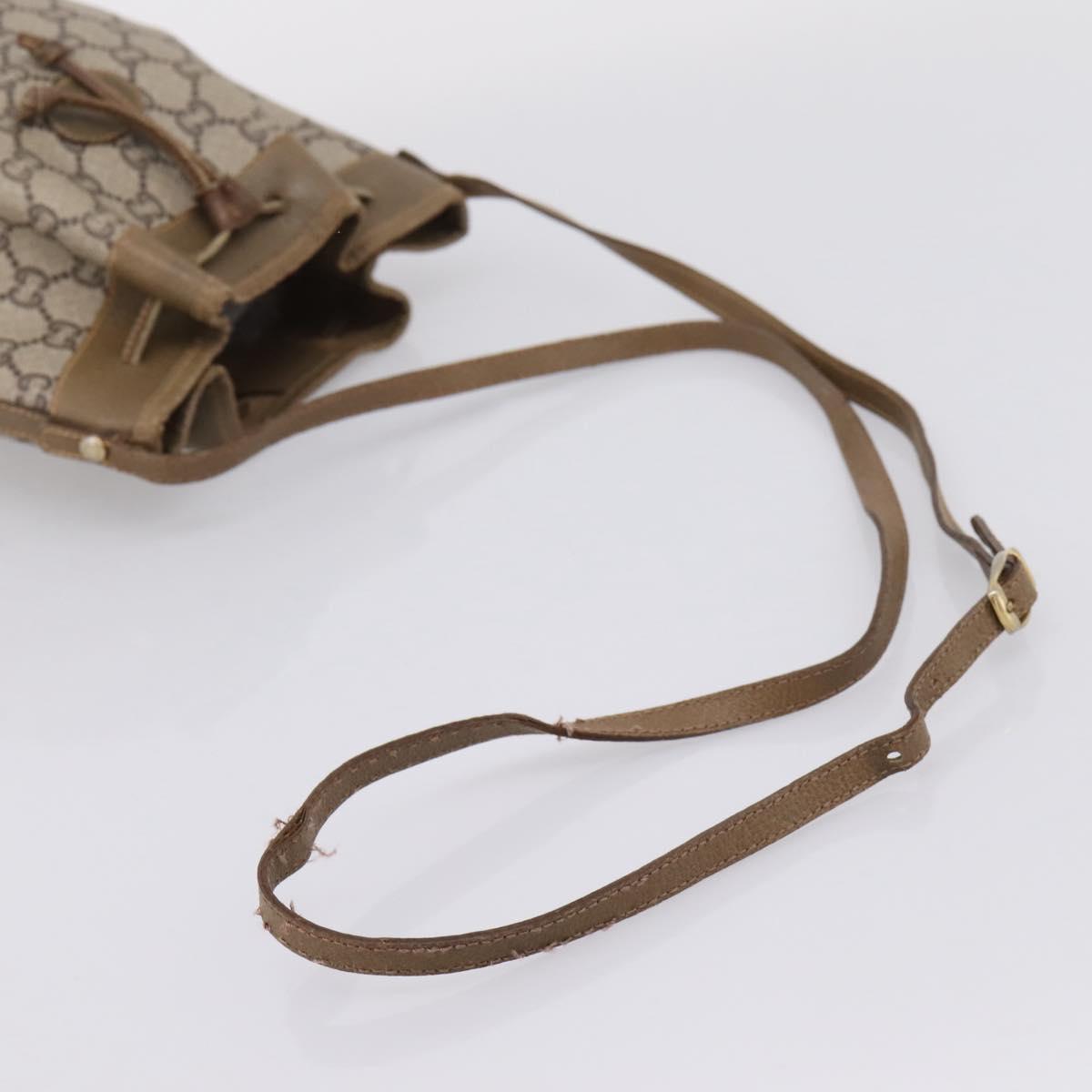 GUCCI GG Plus Supreme Shoulder Bag PVC Beige Gold Auth ka6356 - Jerrillo image 7