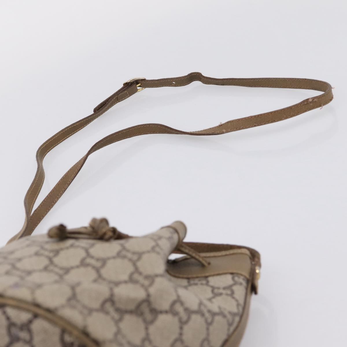GUCCI GG Plus Supreme Shoulder Bag PVC Beige Gold Auth ka6356 - Jerrillo image 8