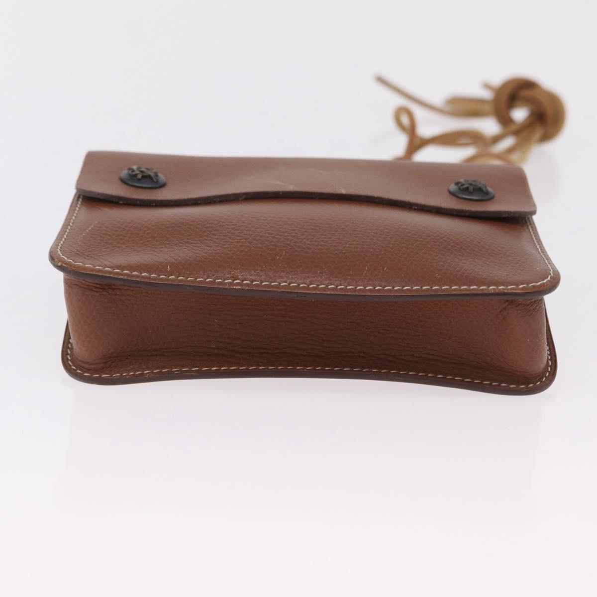 HERMES Pochette Green Leather Brown Auth ka6393 - Jerrillo image 7