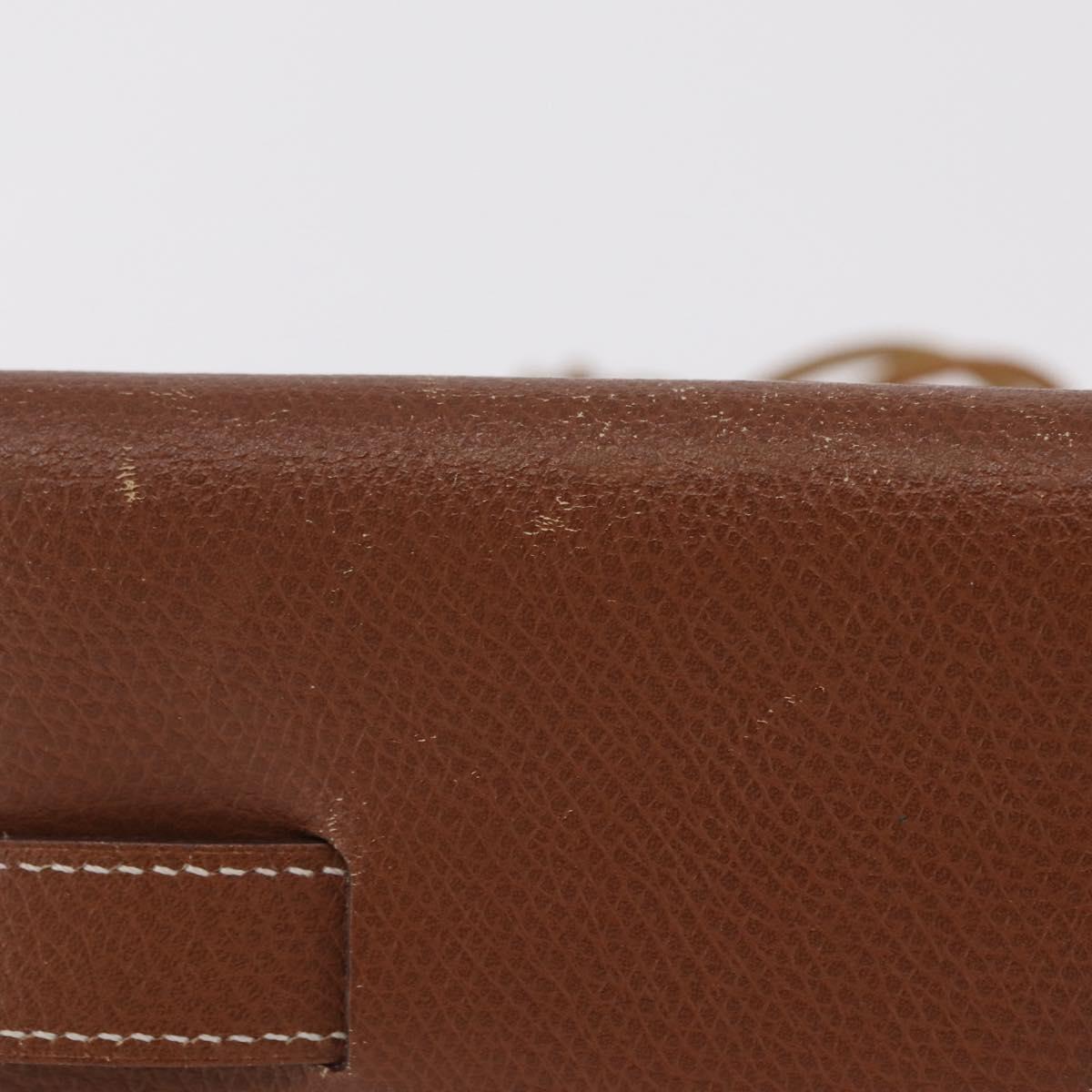 HERMES Pochette Green Leather Brown Auth ka6393 - Jerrillo image 4