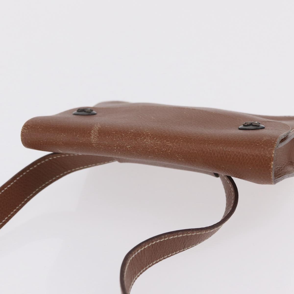 HERMES Pochette Green Leather Brown Auth ka6393 - Jerrillo image 8
