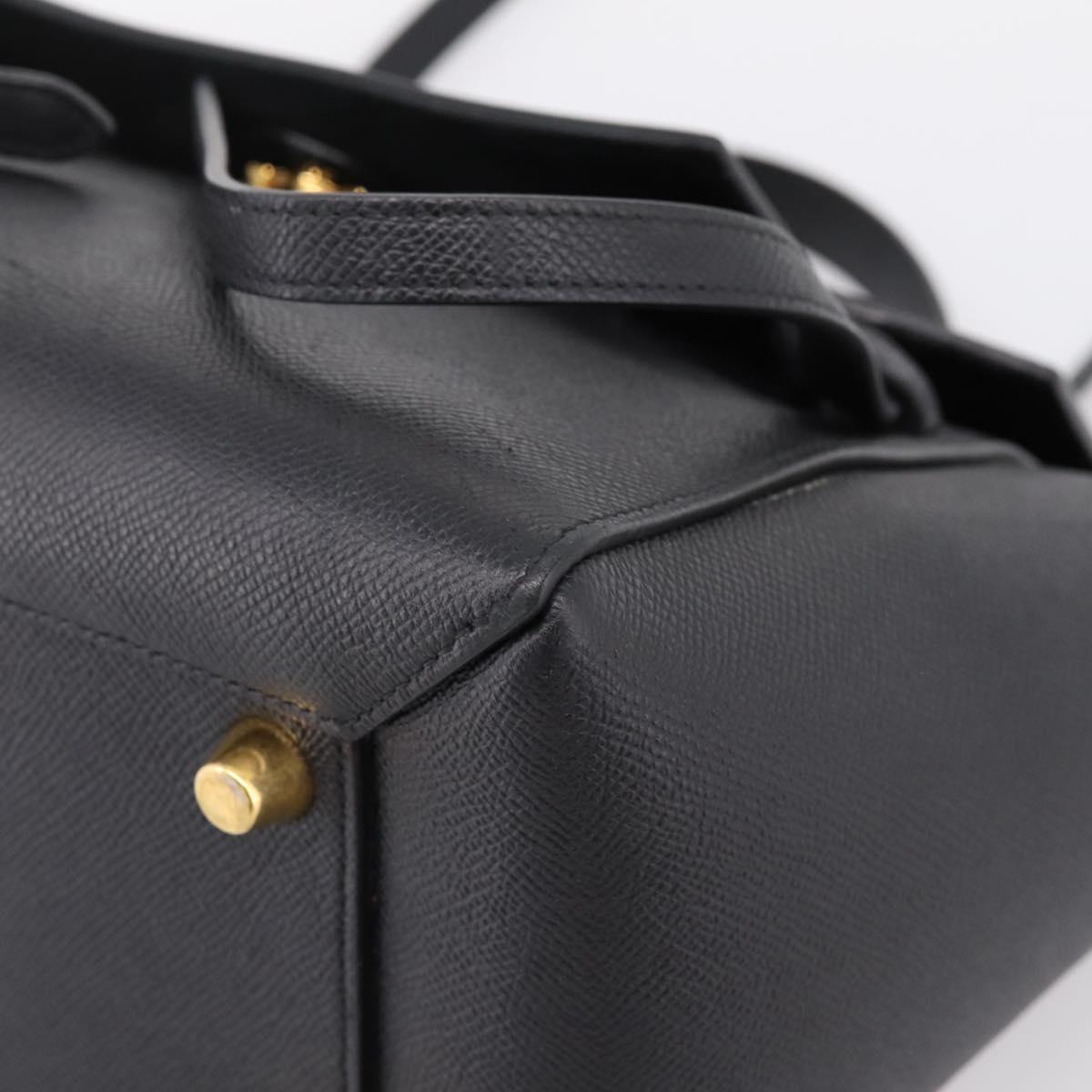 CELINE Belt Bag Hand Bag Leather 2way Black Gold Auth ka6406V - Jerrillo image 9