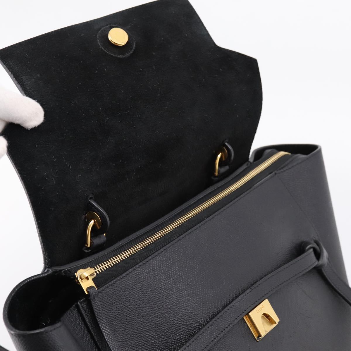 CELINE Belt Bag Hand Bag Leather 2way Black Gold Auth ka6406V - Jerrillo image 10