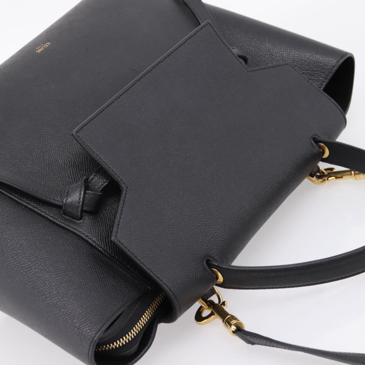 CELINE Belt Bag Hand Bag Leather 2way Black Gold Auth ka6406V - Jerrillo image 6