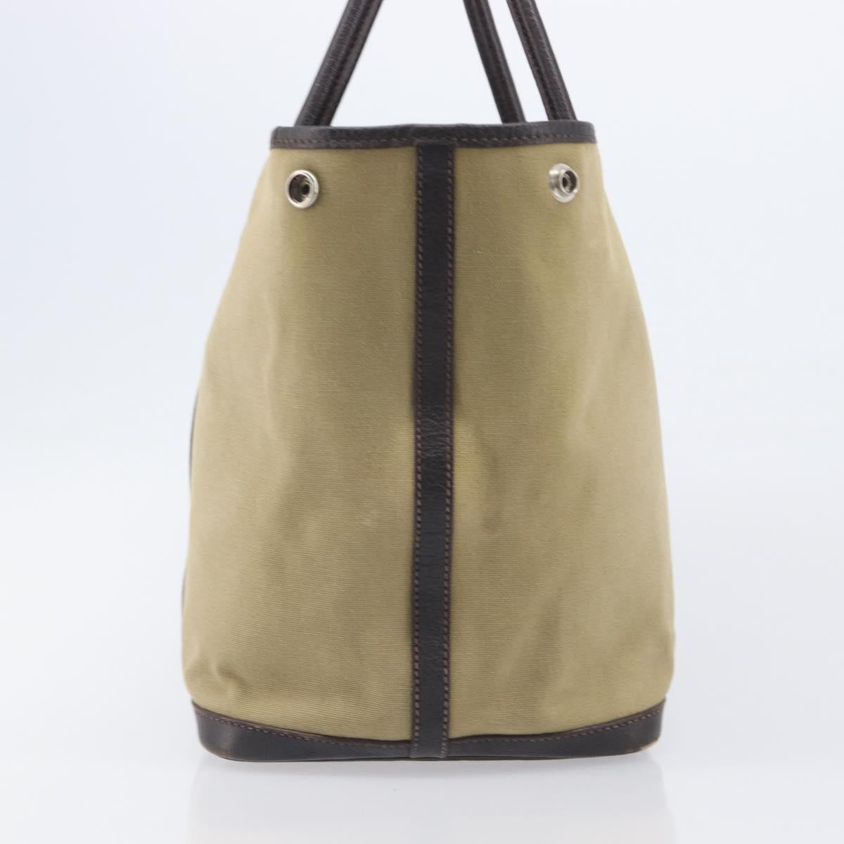 HERMES Garden Party 36 Hand Bag Canvas Beige Silver Auth ka6561 - Jerrillo image 7