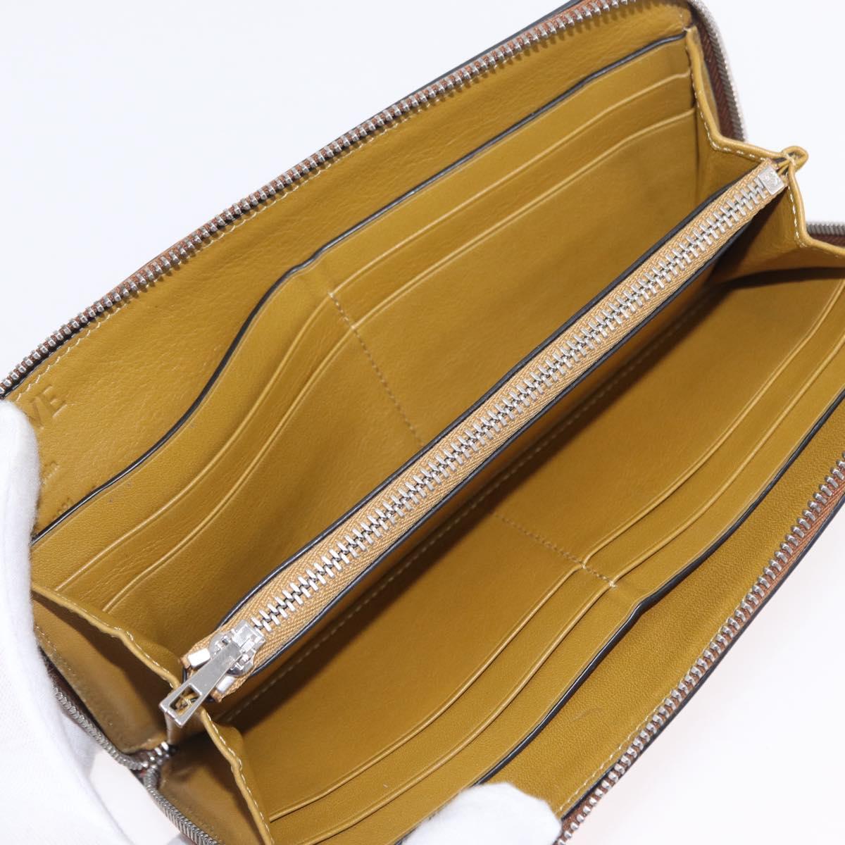LOEWE Long Wallet Leather Brown Silver Auth LN116V - Jerrillo image 9