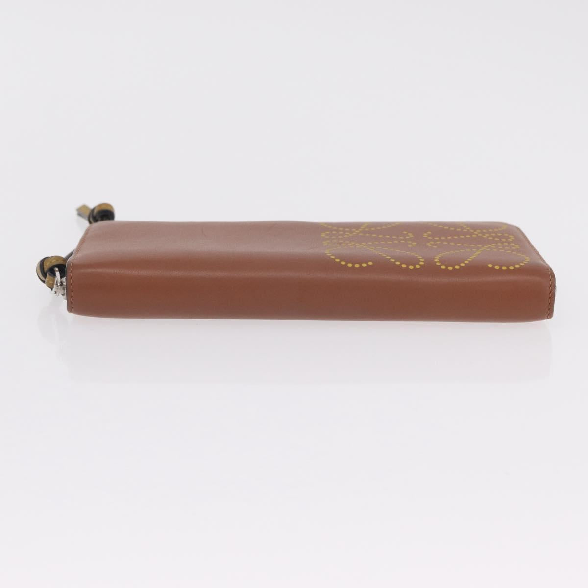LOEWE Long Wallet Leather Brown Silver Auth LN116V - Jerrillo image 8