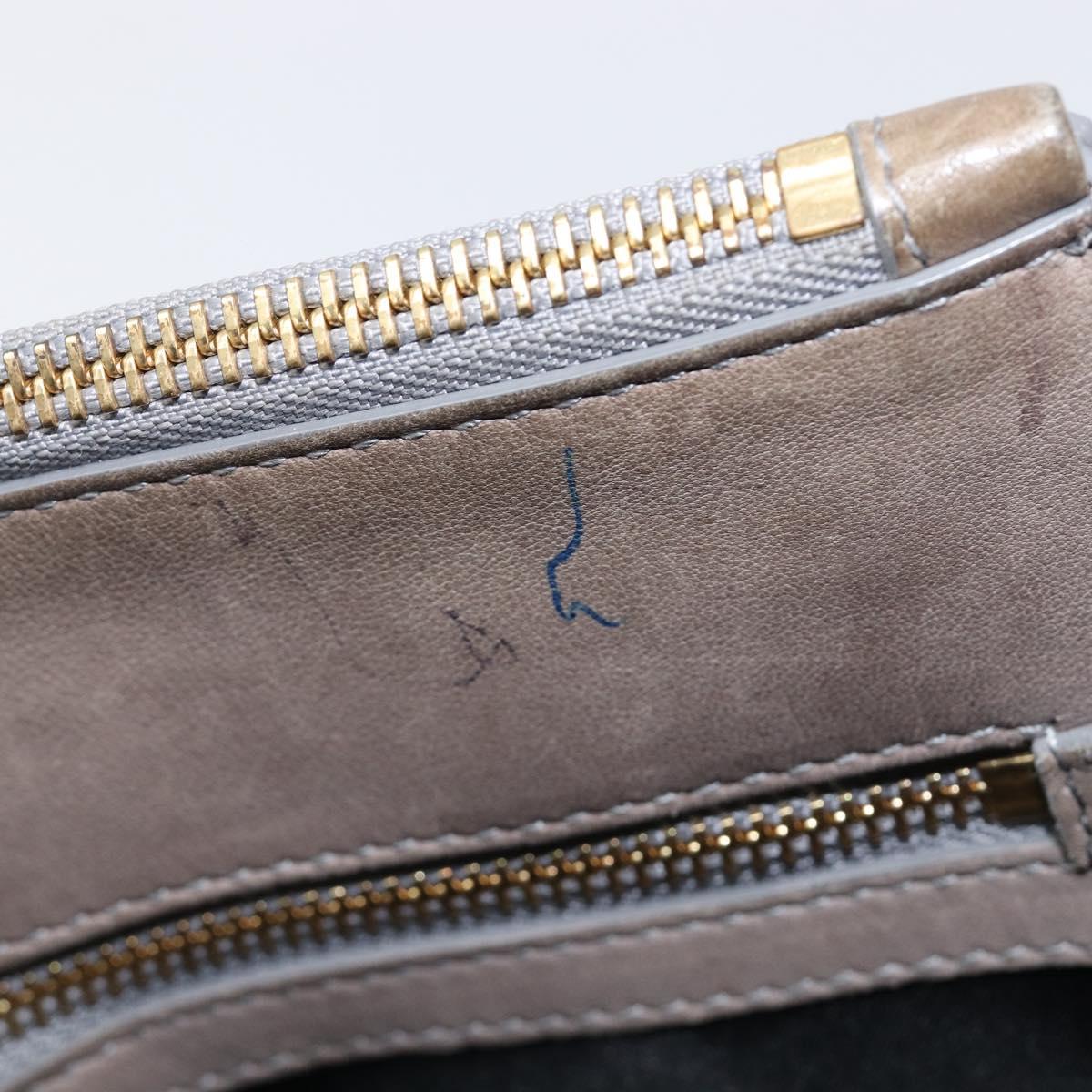 Salvatore Ferragamo Gancini Hand Bag Leather 2way Gray Gold Auth LN143 - Jerrillo image 10