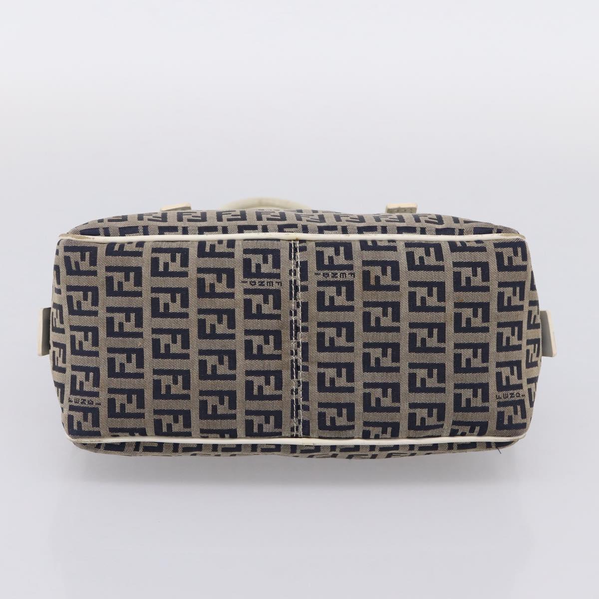 FENDI Zucchino Canvas Hand Bag Navy Silver 8BN004 Auth mr2935 - Jerrillo image 5