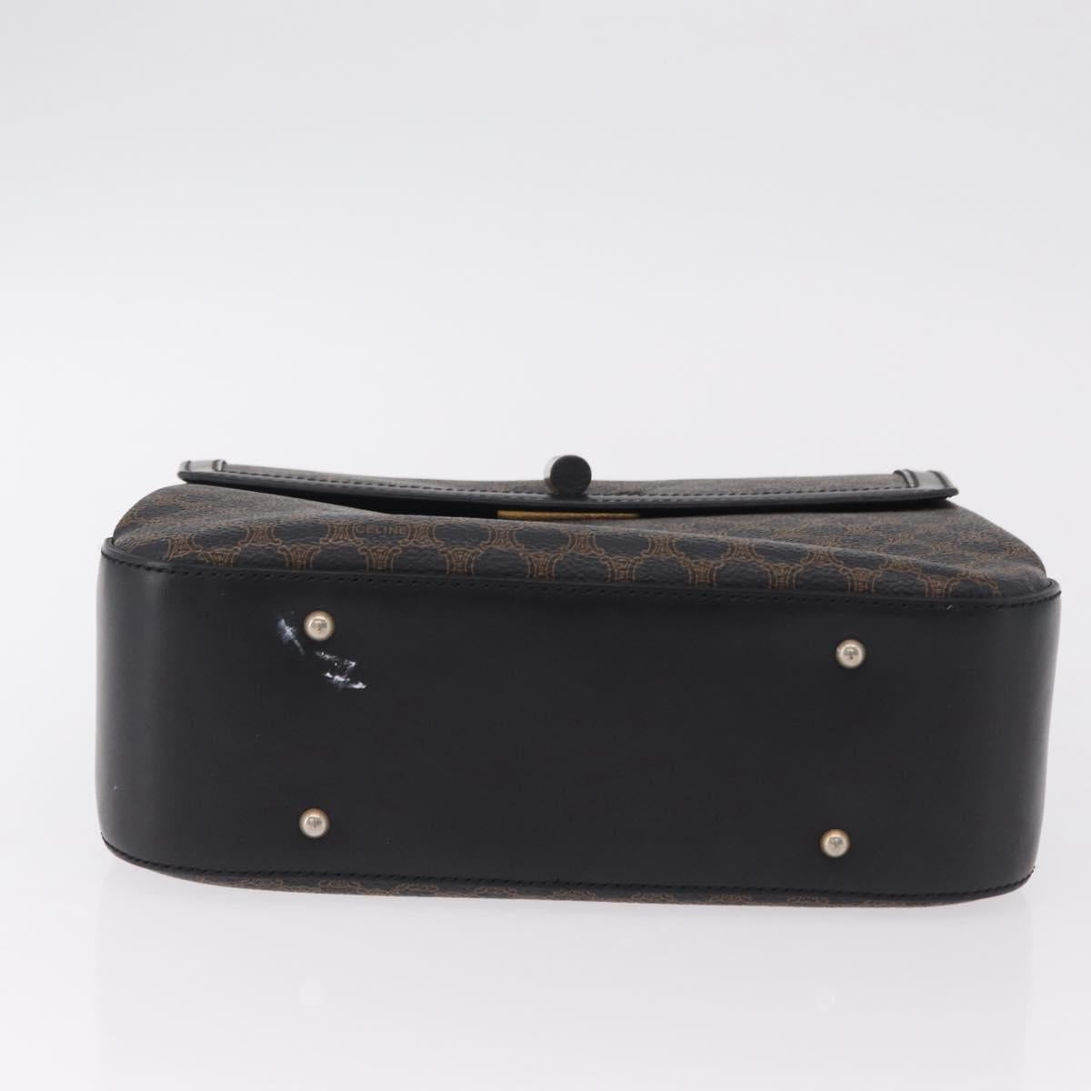 CELINE Macadam Canvas Hand Bag PVC Black Gold Tone Auth mr2952A - Jerrillo image 5