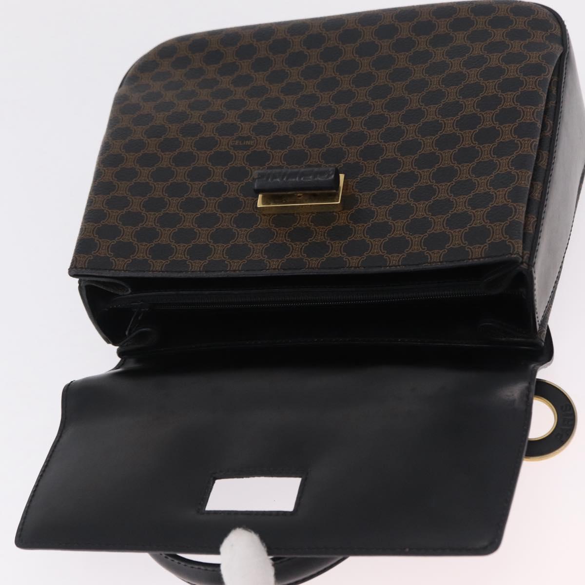 CELINE Macadam Canvas Hand Bag PVC Black Gold Tone Auth mr2952A - Jerrillo image 10
