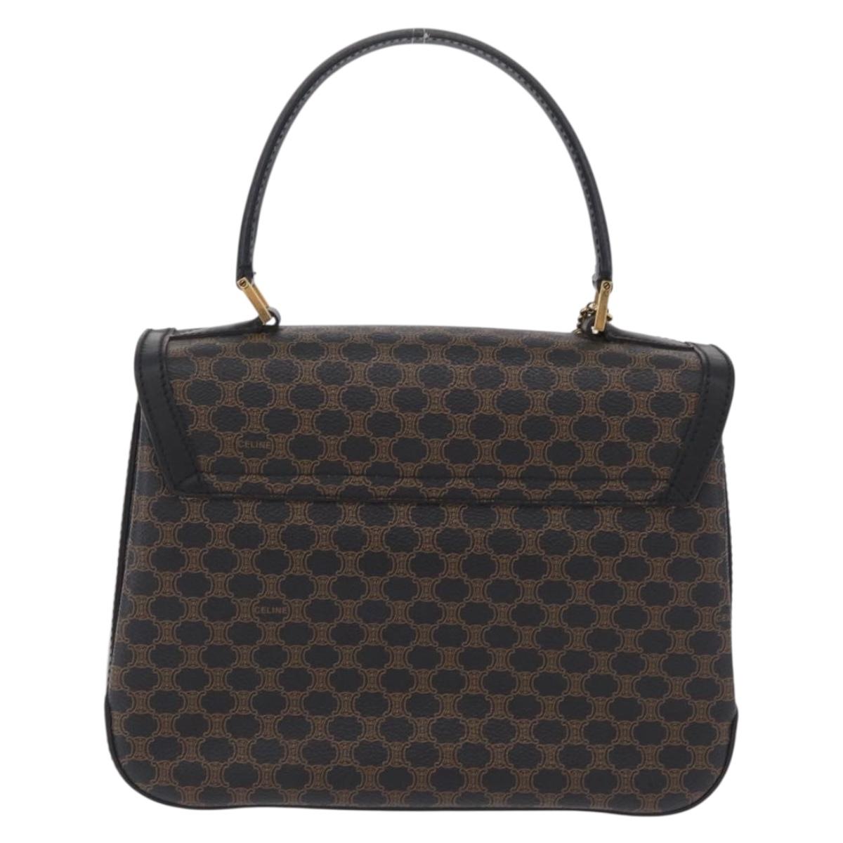 CELINE Macadam Canvas Hand Bag PVC Black Gold Tone Auth mr2952A - Jerrillo image 2