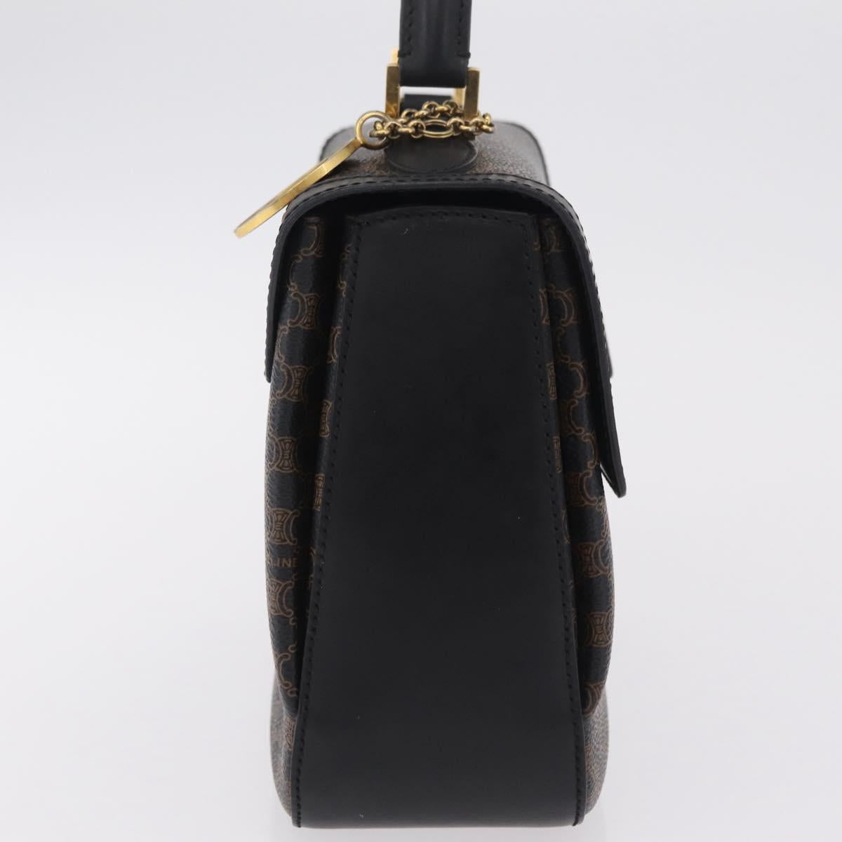 CELINE Macadam Canvas Hand Bag PVC Black Gold Tone Auth mr2952A - Jerrillo image 4