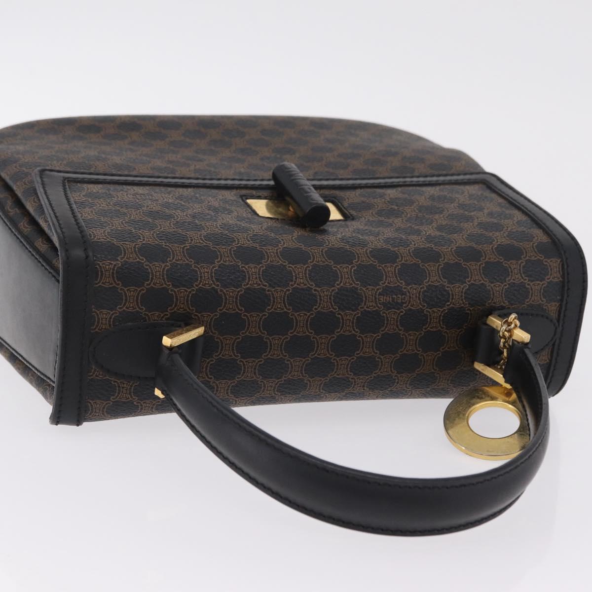 CELINE Macadam Canvas Hand Bag PVC Black Gold Tone Auth mr2952A - Jerrillo image 7