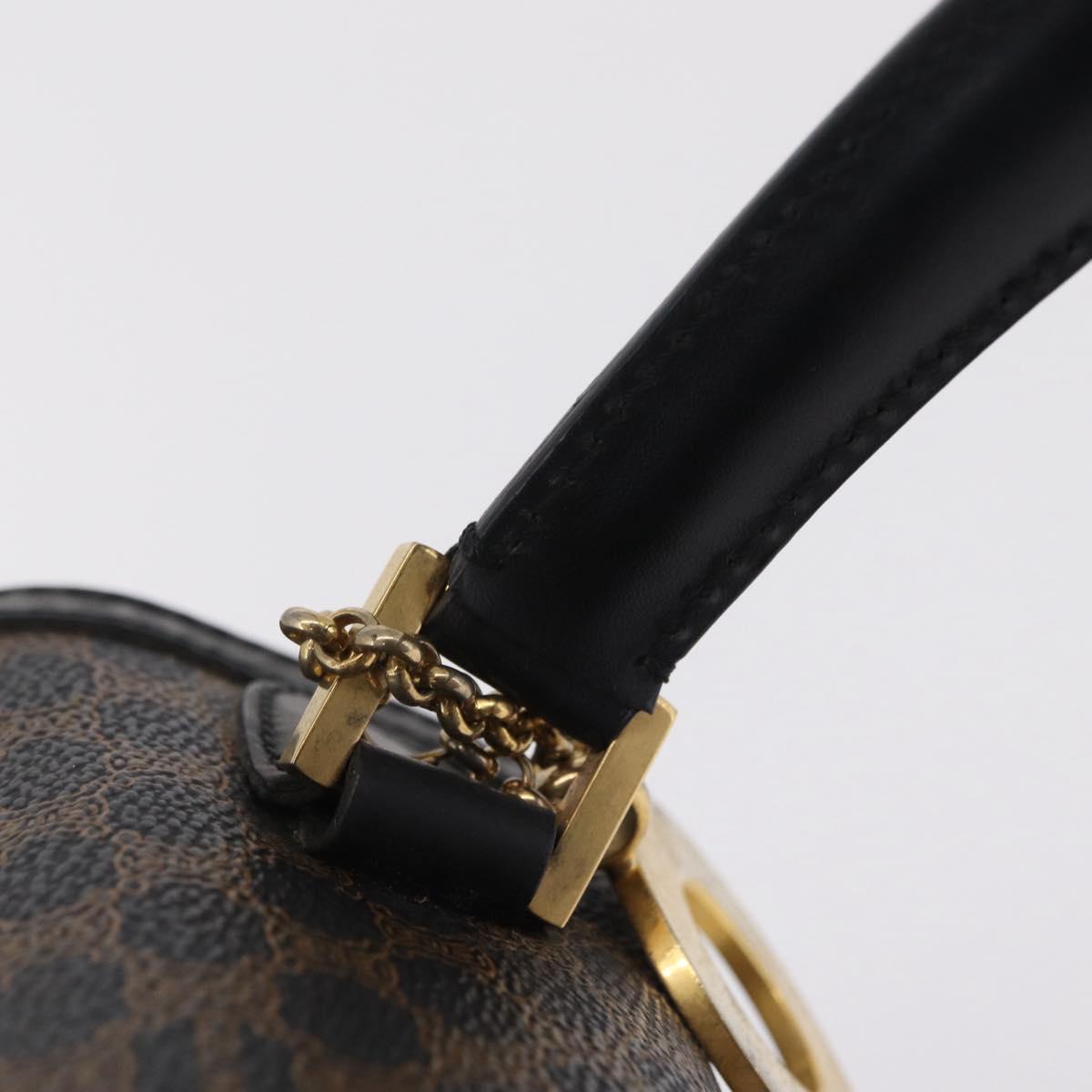 CELINE Macadam Canvas Hand Bag PVC Black Gold Tone Auth mr2952A - Jerrillo image 9
