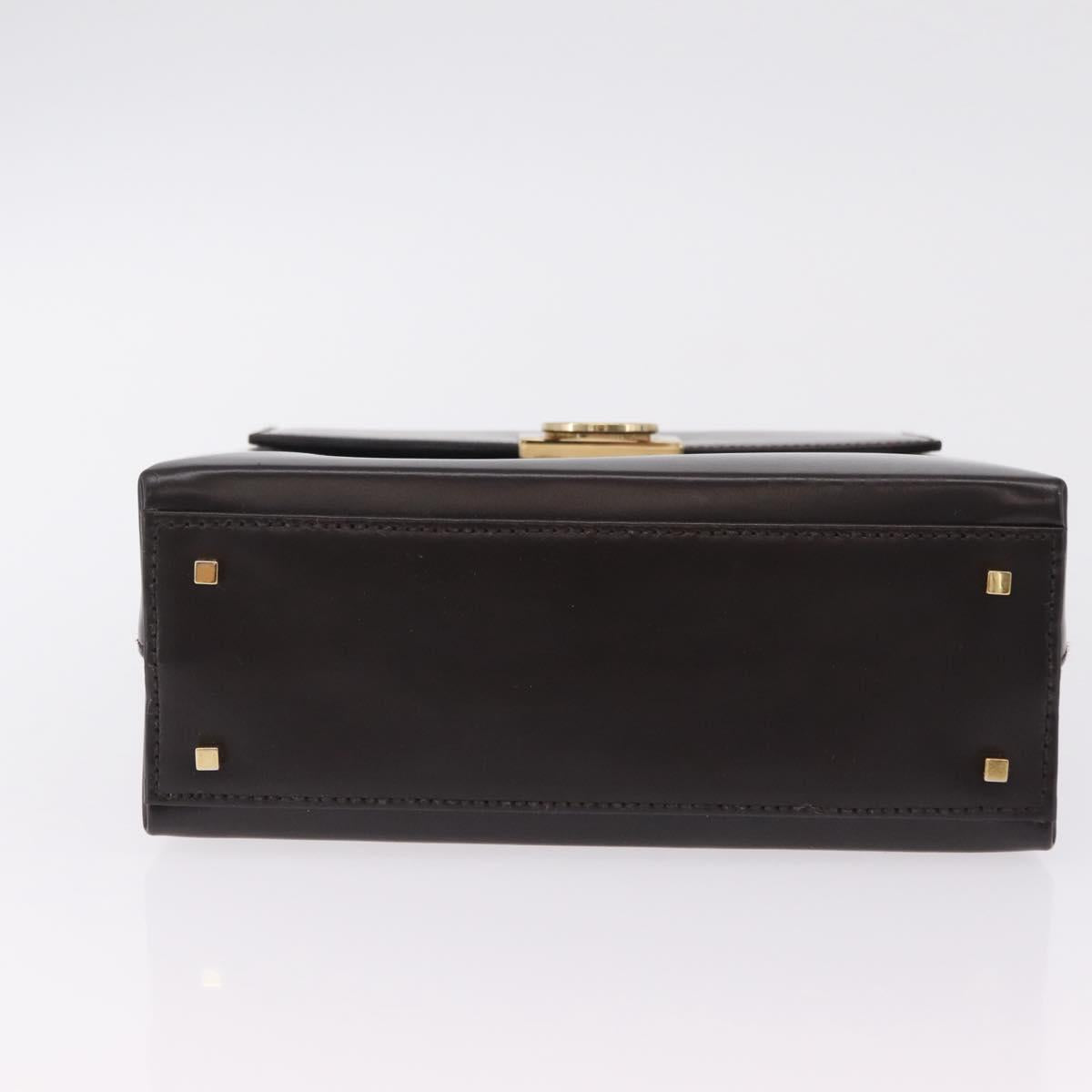 Salvatore Ferragamo Hand Bag Leather Brown Gold Tone Auth mr2958A - Jerrillo image 6