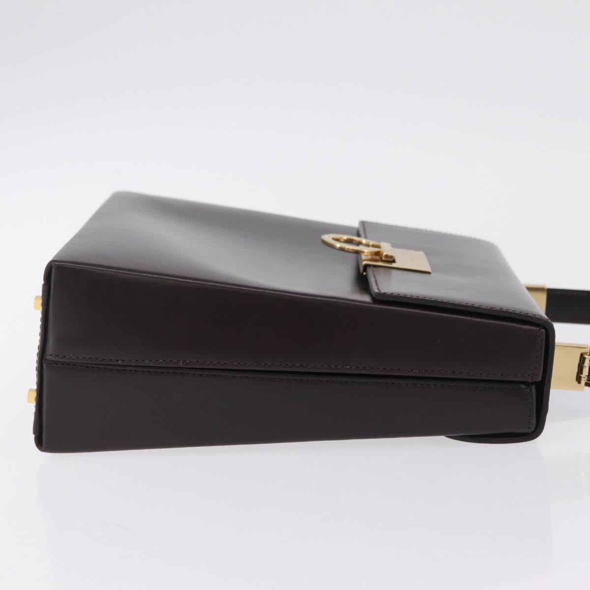 Salvatore Ferragamo Hand Bag Leather Brown Gold Tone Auth mr2958A - Jerrillo image 4