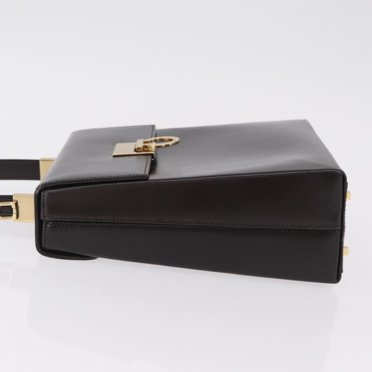 Salvatore Ferragamo Hand Bag Leather Brown Gold Tone Auth mr2958A - Jerrillo image 5