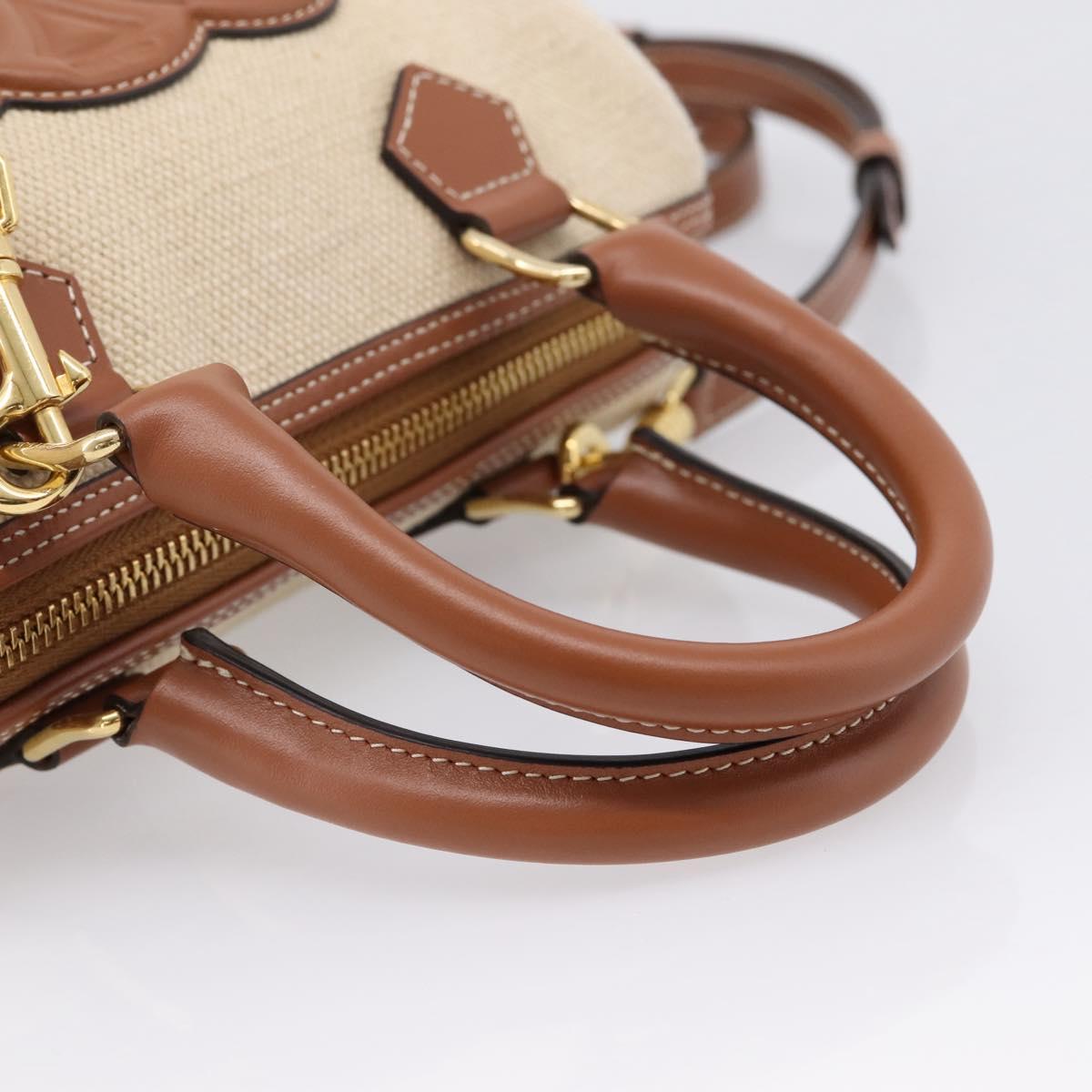 CELINE Hand Bag Canvas 2way Beige Gold Tone Auth mr3055V - Jerrillo image 7
